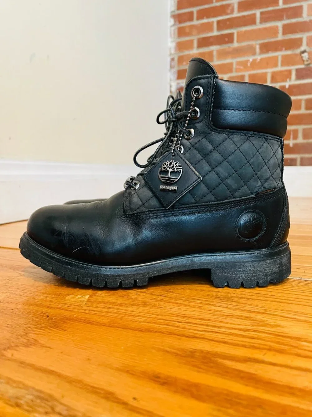 Vintage 90s Timberland x Goretex Mens Boots Sz 9.5 Leather Black